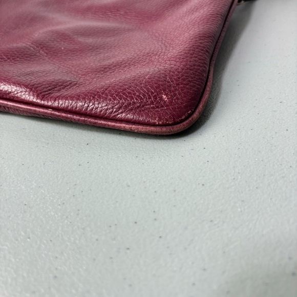 Kate Spade Burgundy Red Pebbled Leather Crossbody Purse Shoulder Bag Zip Closure - Picture 9 of 14